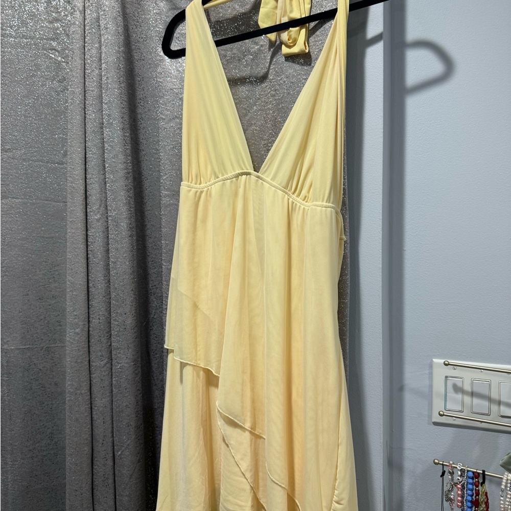 Elegant Cream Halter Dress
